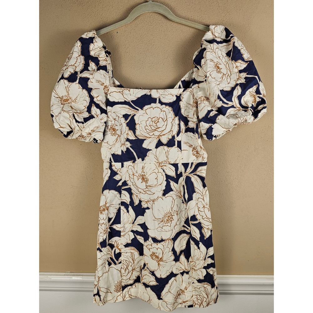 NWOT Sezane Womens Dolce Vita Print Allya Linen Blend Dress 34 XS 2‎